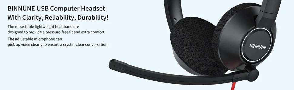 S1faffbbe669d473ca4616bc36cb5ef73X BINNUNE Business Headsets Wired Work Headphones for Laptop PC Computer with Noise Cancelling Mic for Zoom Office Conference