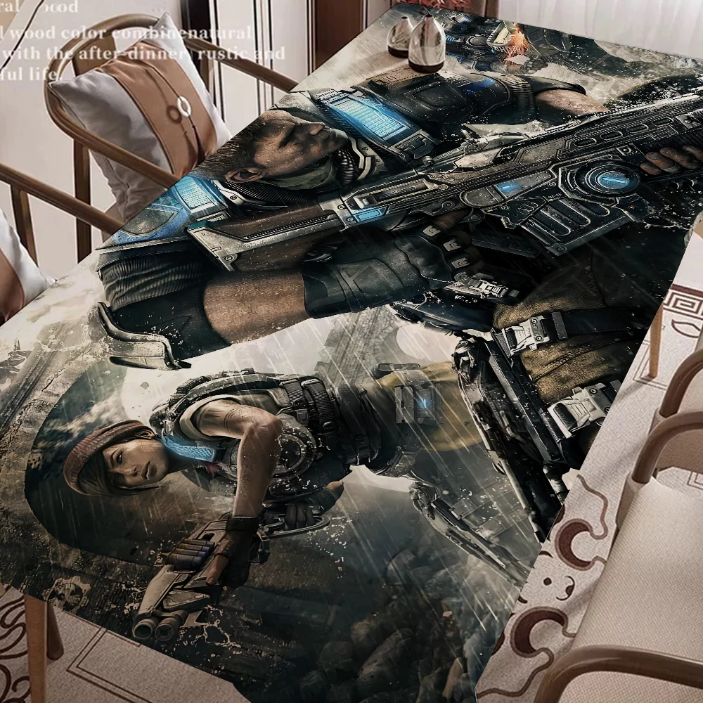 Домашние скатерти G-Gears Of War, украшения для столовой и прямоугольные аксессуары для стола, водонепроницаемая ткань с защитой от пятен
Домашние скатерти G-Gears Of War, украшения для столовой и прямоугольные аксессуары для стола, водонепроницаемая ткань с защитой от пятен