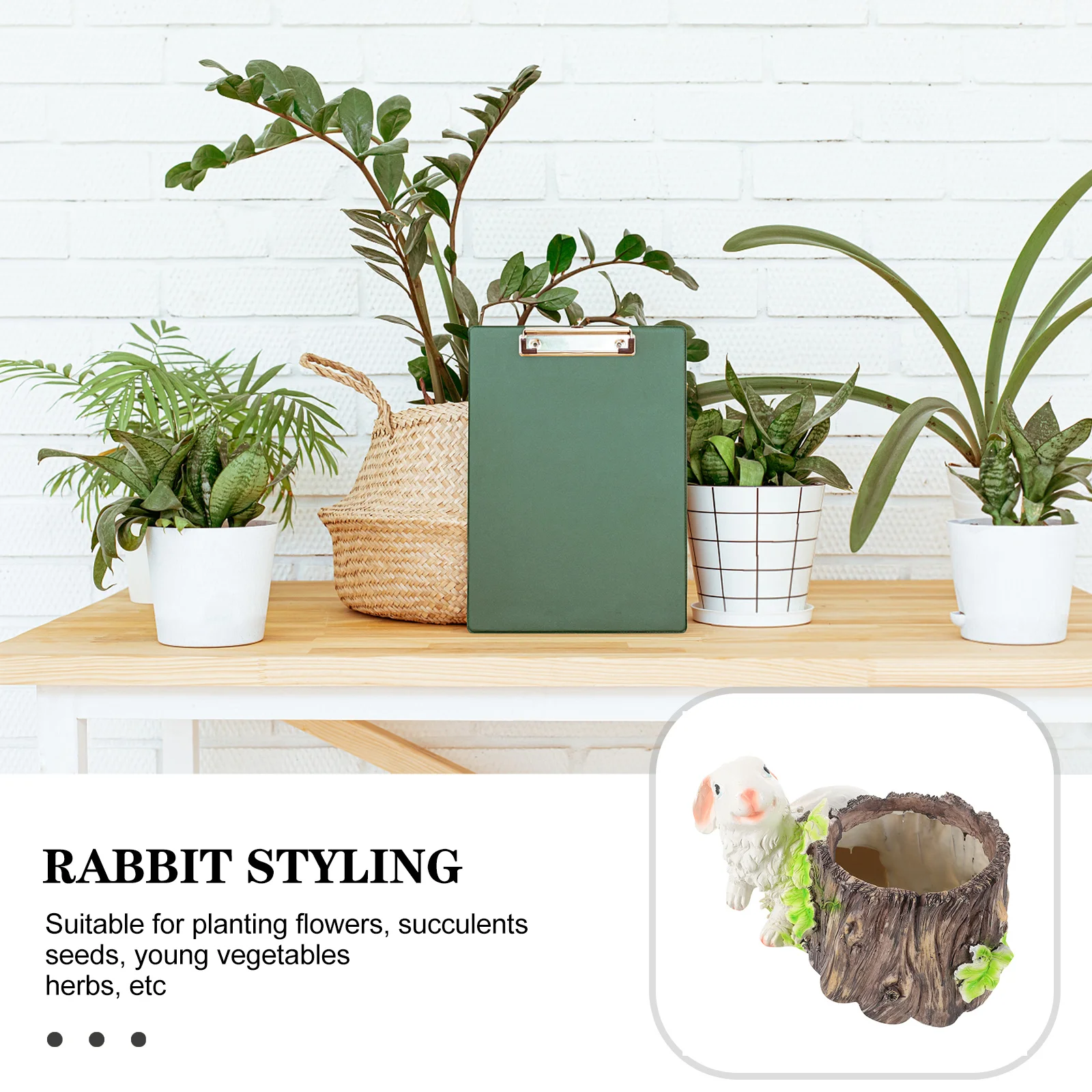 Bunny Stump Resin Planter Pot Small Succulent Flowerpot Desktop Plant Holder Indoor Use Bunny Stump Succulent Pot 
Bunny Stump Resin Planter Pot Small Succulent Flowerpot Desktop Plant Holder Indoor Use Bunny Stump Succulent Pot