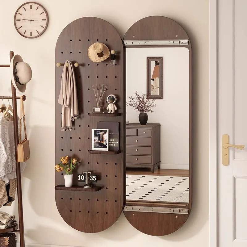 Solid wood hole board full-length mirror Hidden push-pull home door wall-mounted fitting mirror
Solid wood hole board full-length mirror Hidden push-pull home door wall-mounted fitting mirror