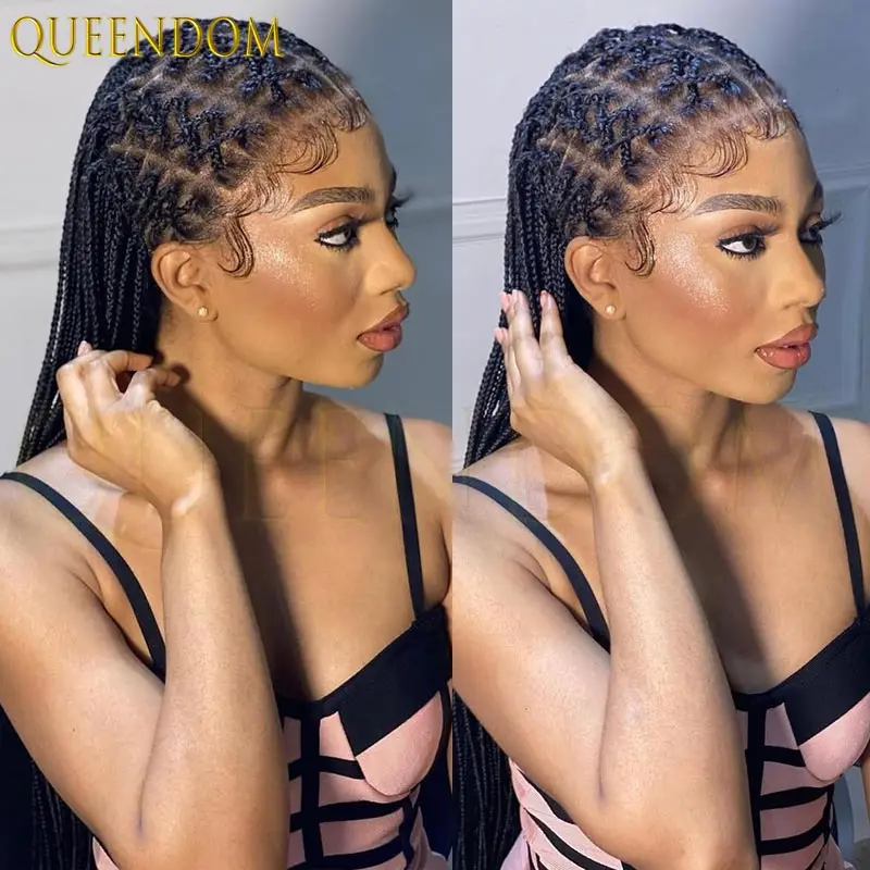 Полный кружевной плетеный парик Criss Cross Синтетическая богиня Box Braids Кружева спереди для чернокожих женщин 36-дюймовый парик из волос Cornrow Locs 
Полный кружевной плетеный парик Criss Cross Синтетическая богиня Box Braids Кружева спереди для чернокожих женщин 36-дюймовый парик из волос Cornrow Locs