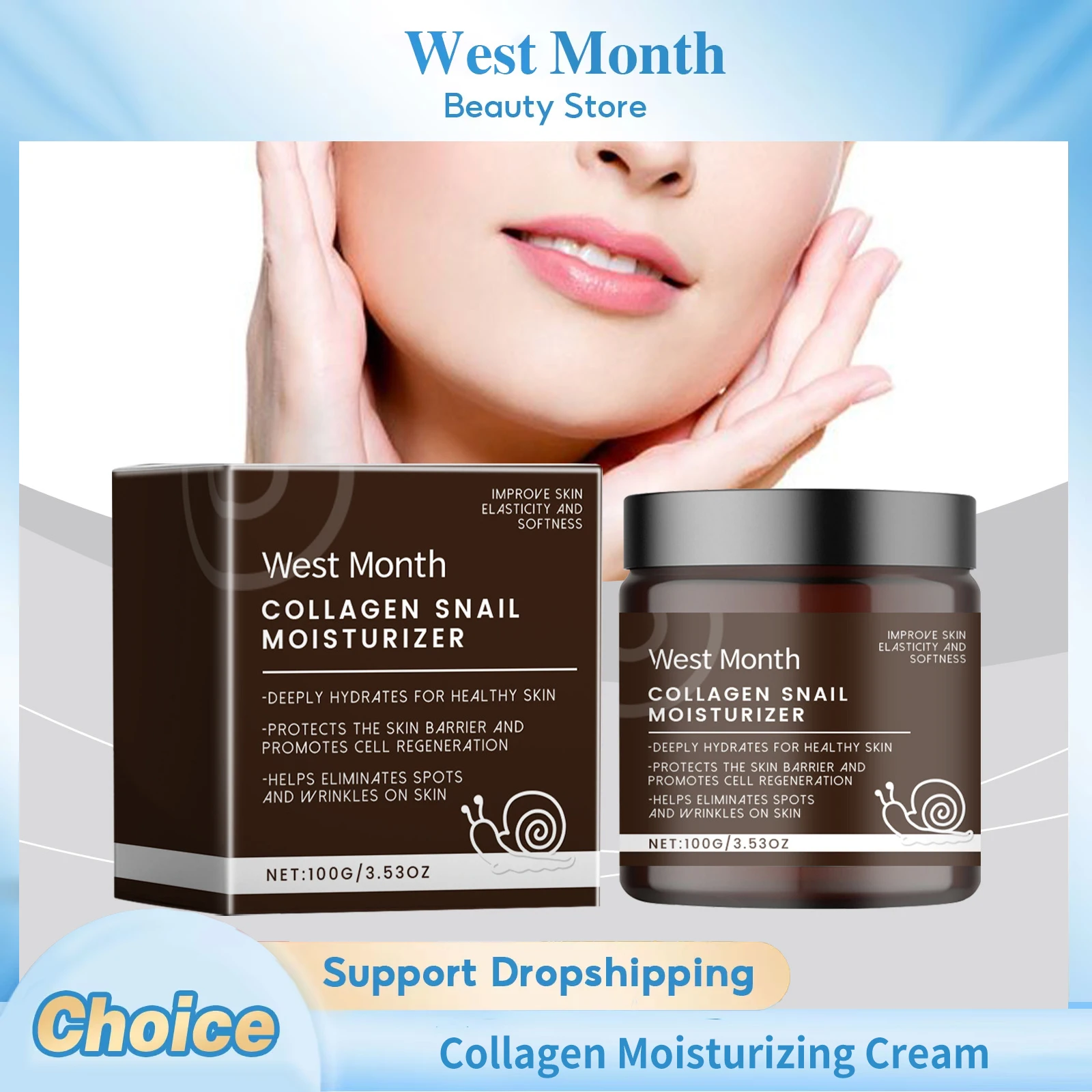 Collagen Snail Moisturizing Cream Reduce Wrinkles Anti Aging Nourishing Firming Fade Fine Lines Smoothing Brightening Face Cream 
Collagen Snail Moisturizing Cream Reduce Wrinkles Anti Aging Nourishing Firming Fade Fine Lines Smoothing Brightening Face Cream