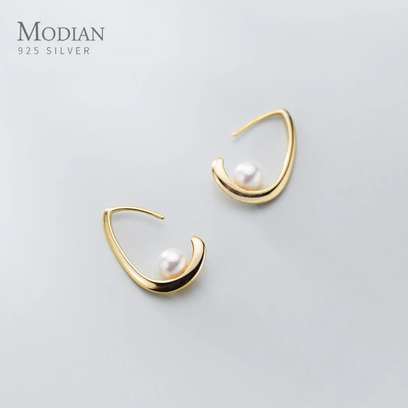 MODIAN 925 Sterling Silver Elegant Gold Color Pearl Water Drop Shape Drop Earrings For Women Fine Jewelry Accessories
MODIAN 925 Sterling Silver Elegant Gold Color Pearl Water Drop Shape Drop Earrings For Women Fine Jewelry Accessories