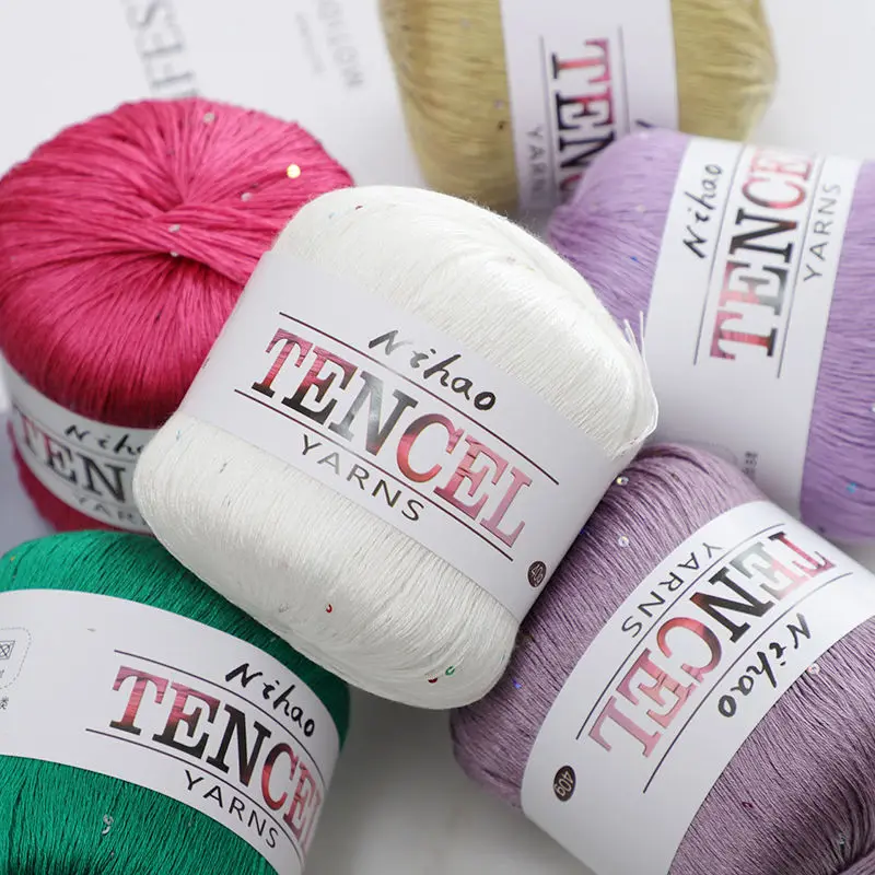 Sequin Thread for DIY Handmade Knitting Scarf, Soft Lace Yarn, Crochet Knitting Thread, Thin Summer Style, Short Sleeves, 40g
Sequin Thread for DIY Handmade Knitting Scarf, Soft Lace Yarn, Crochet Knitting Thread, Thin Summer Style, Short Sleeves, 40g