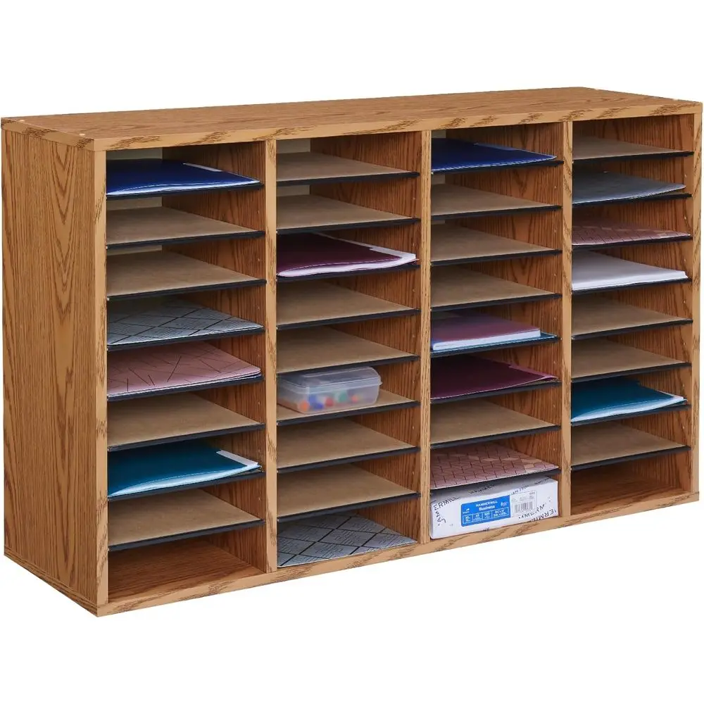 Literature Organizer with 36 Compartments, Adjustable Shelves, Oak Wood, Medium Size for Office and Classroom Mail Sorting
Literature Organizer with 36 Compartments, Adjustable Shelves, Oak Wood, Medium Size for Office and Classroom Mail Sorting