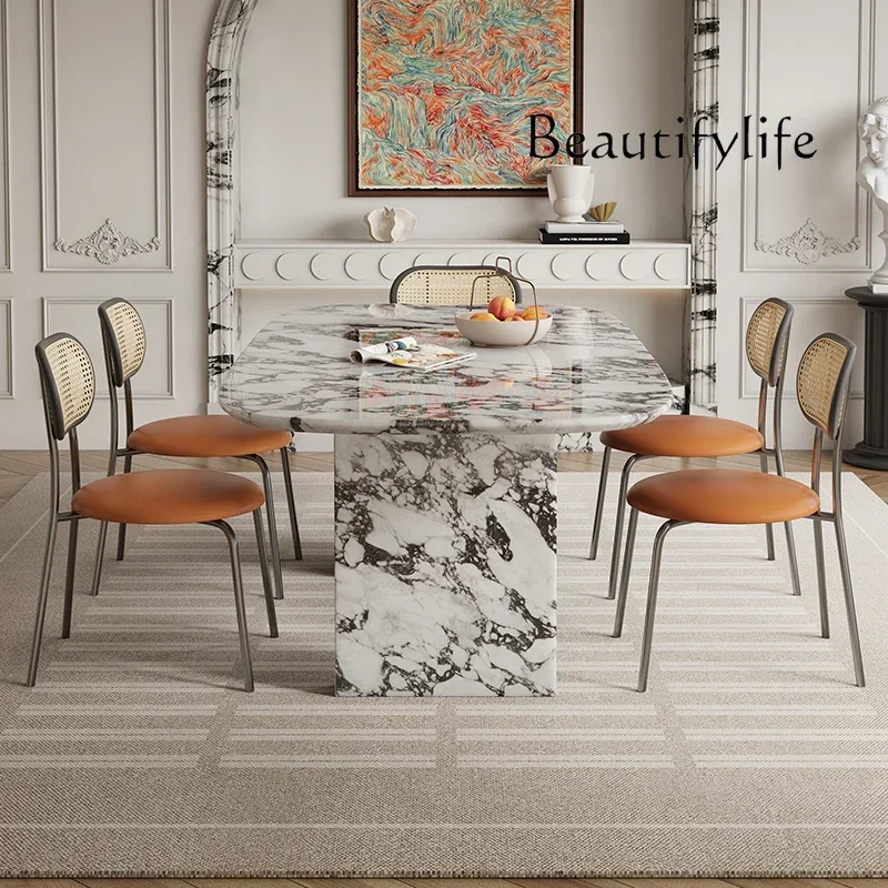Q Luxury French Rectangle Marble Table, Cream Aesthetic Designer Villa Furniture, Trendy Natural Stone Dining Table
Q Luxury French Rectangle Marble Table, Cream Aesthetic Designer Villa Furniture, Trendy Natural Stone Dining Table