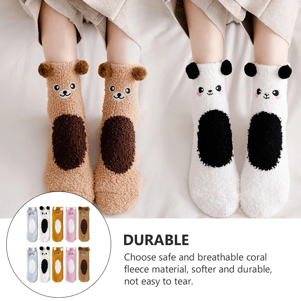 5Pairs Warm Socks Coral Fleece Thickened Floor Socks Home Sleeping Stockings Winter Warm Stockings Soft Comfortable Cold Use 
5Pairs Warm Socks Coral Fleece Thickened Floor Socks Home Sleeping Stockings Winter Warm Stockings Soft Comfortable Cold Use