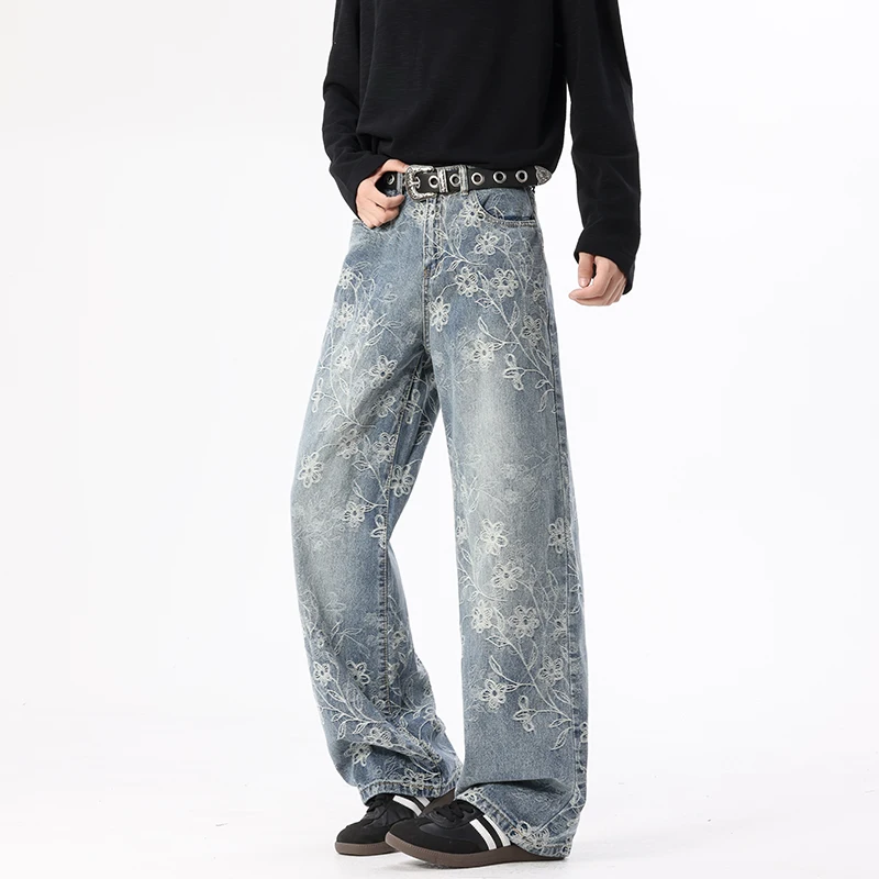 Niche Design Men's Jeans Washing Jacquard Weave Contrast Color Casual Bottom Loose Straight Wide Leg Male Spring Denim Pants
Niche Design Men's Jeans Washing Jacquard Weave Contrast Color Casual Bottom Loose Straight Wide Leg Male Spring Denim Pants
