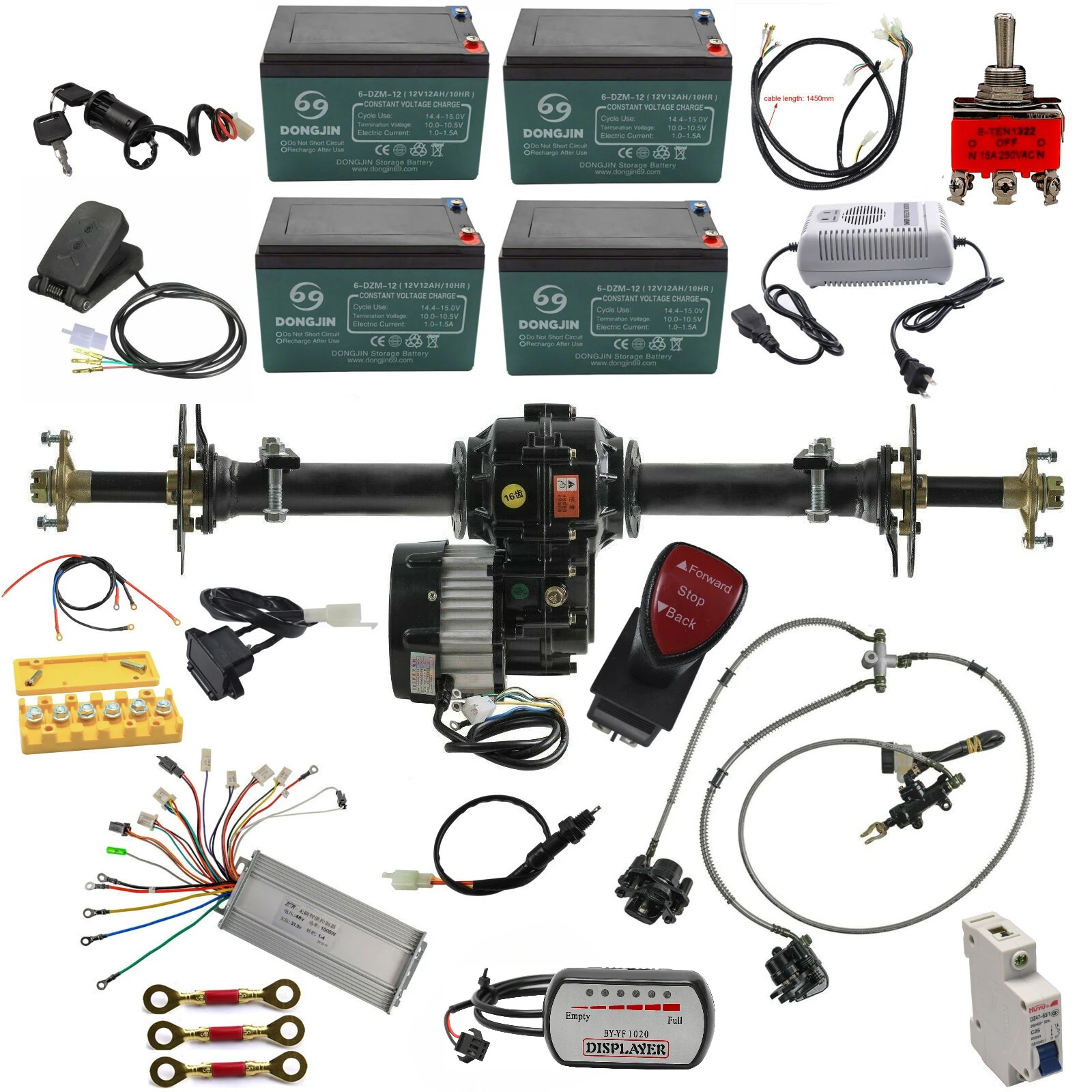 30in Rear Axle Kit 48V 1000W Differential Motor Hydraulic Brakes for ATV Snowmobile Sand Track Go Kart
30in Rear Axle Kit 48V 1000W Differential Motor Hydraulic Brakes for ATV Snowmobile Sand Track Go Kart