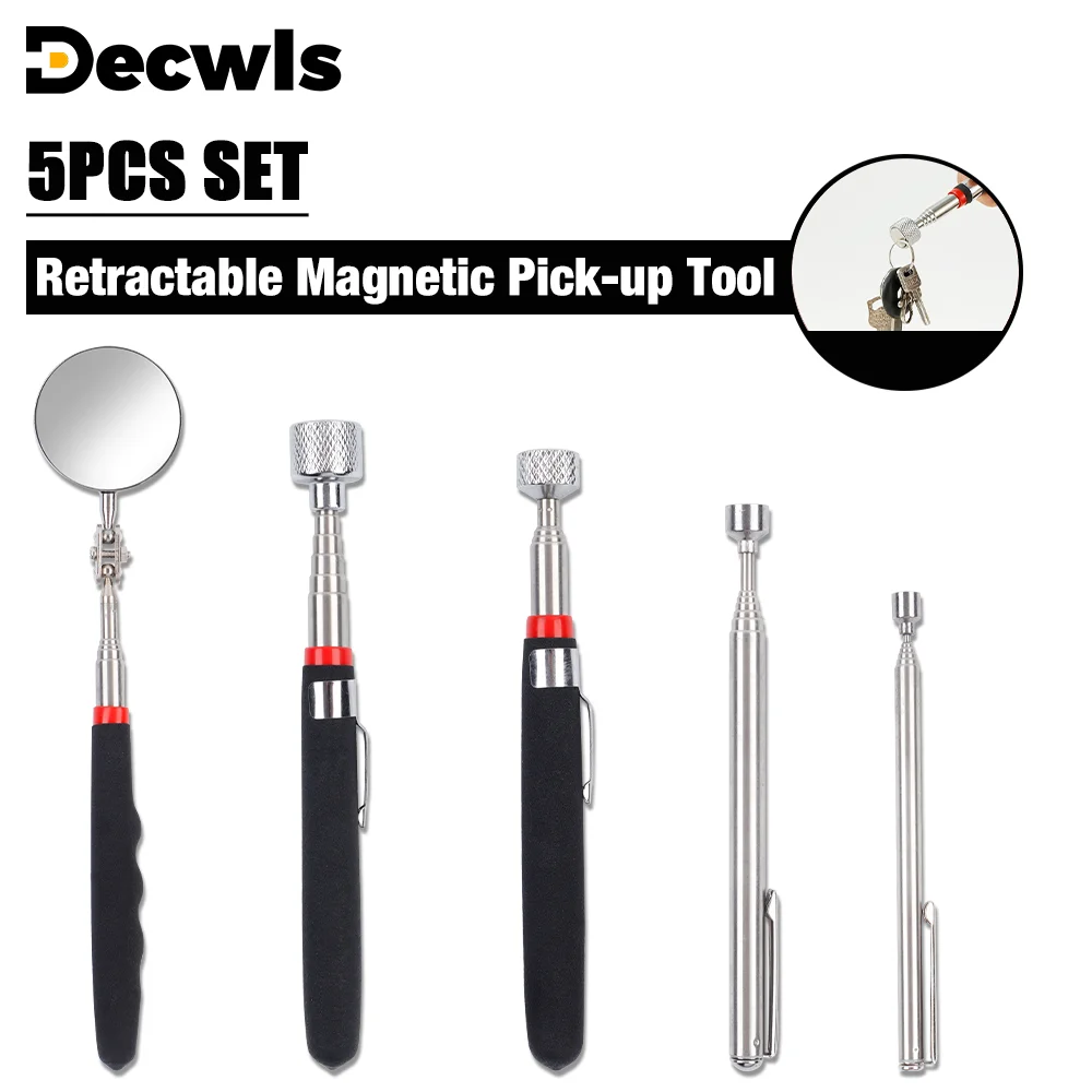 Набор из 5 телескопических магнитных захватов, магнитный стержень, максимальная длина выдвижения 76,5 см, с вращающимся на 360° зеркалом, регулируемый захватный стержень, подходит для небольших зазоров
Набор из 5 телескопических магнитных захватов, магнитный стержень, максимальная длина выдвижения 76,5 см, с вращающимся на 360° зеркалом, регулируемый захватный стержень, подходит для небольших зазоров