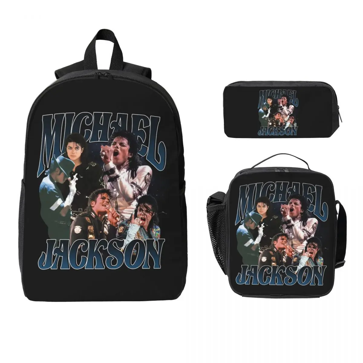 Michael Jackson Dancing Backpack Student Boys Girls BookBag School Bag Laptop Shoulder Bags 3ps Insulated Lunch Bag Pencil Case
Michael Jackson Dancing Backpack Student Boys Girls BookBag School Bag Laptop Shoulder Bags 3ps Insulated Lunch Bag Pencil Case