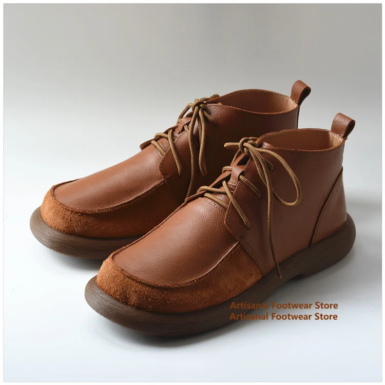 Retro High Top Men's Boots Brown/black Soft Leather Soft Soled Boots Thick-Soled Lace Up Leather Casual Shoes New In Men's Shoes
Retro High Top Men's Boots Brown/black Soft Leather Soft Soled Boots Thick-Soled Lace Up Leather Casual Shoes New In Men's Shoes