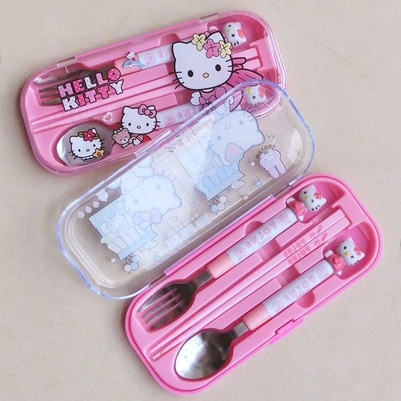 Kawaii Hello Kitty Spoon Fork Chopsticks Three Piece Set Anime Cinnamoroll Melody Cute Student Cartoon Doll Tableware Wholesale
Kawaii Hello Kitty Spoon Fork Chopsticks Three Piece Set Anime Cinnamoroll Melody Cute Student Cartoon Doll Tableware Wholesale
