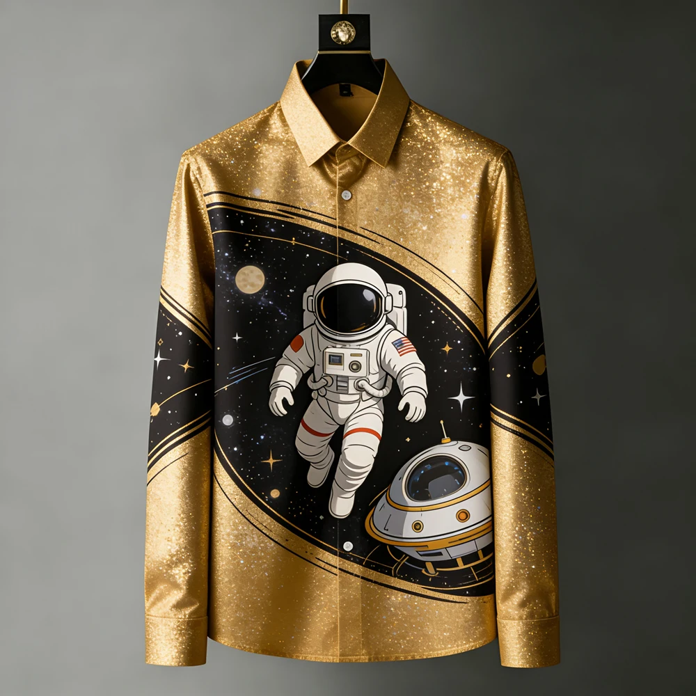 Мужская простая свободная рубашка с 3D принтом «Космос и аэрокосмическая тема», гавайская пляжная рубашка с длинными рукавами и пуговицами с лацканами, уличный мужской топ
Мужская простая свободная рубашка с 3D принтом «Космос и аэрокосмическая тема», гавайская пляжная рубашка с длинными рукавами и пуговицами с лацканами, уличный мужской топ