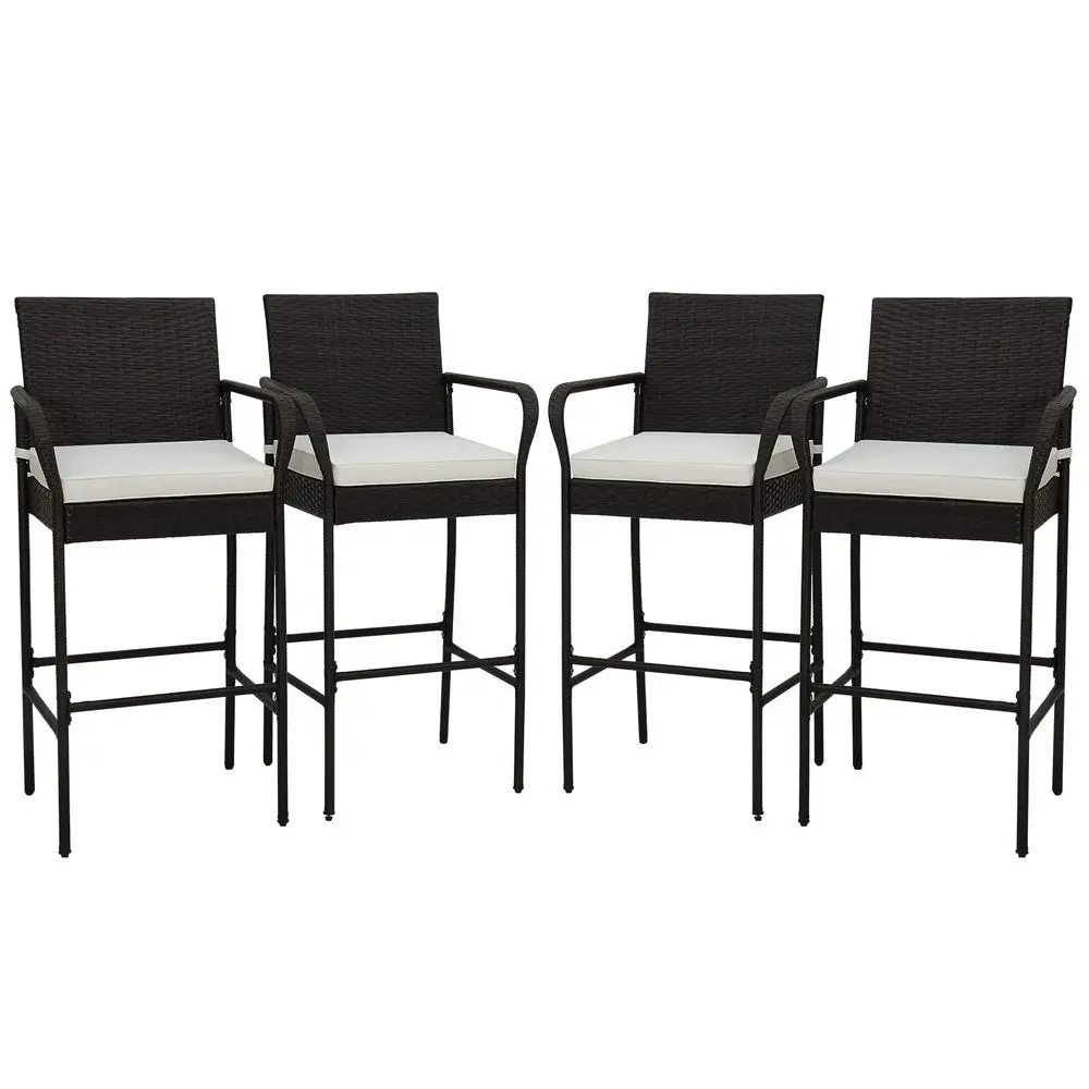 Wicker Bar Stools Set of 4, Patio Bar Height Chairs with Cushions, Armrests and Footrests, Outdoor Rattan Barstools for Backyar
Wicker Bar Stools Set of 4, Patio Bar Height Chairs with Cushions, Armrests and Footrests, Outdoor Rattan Barstools for Backyar