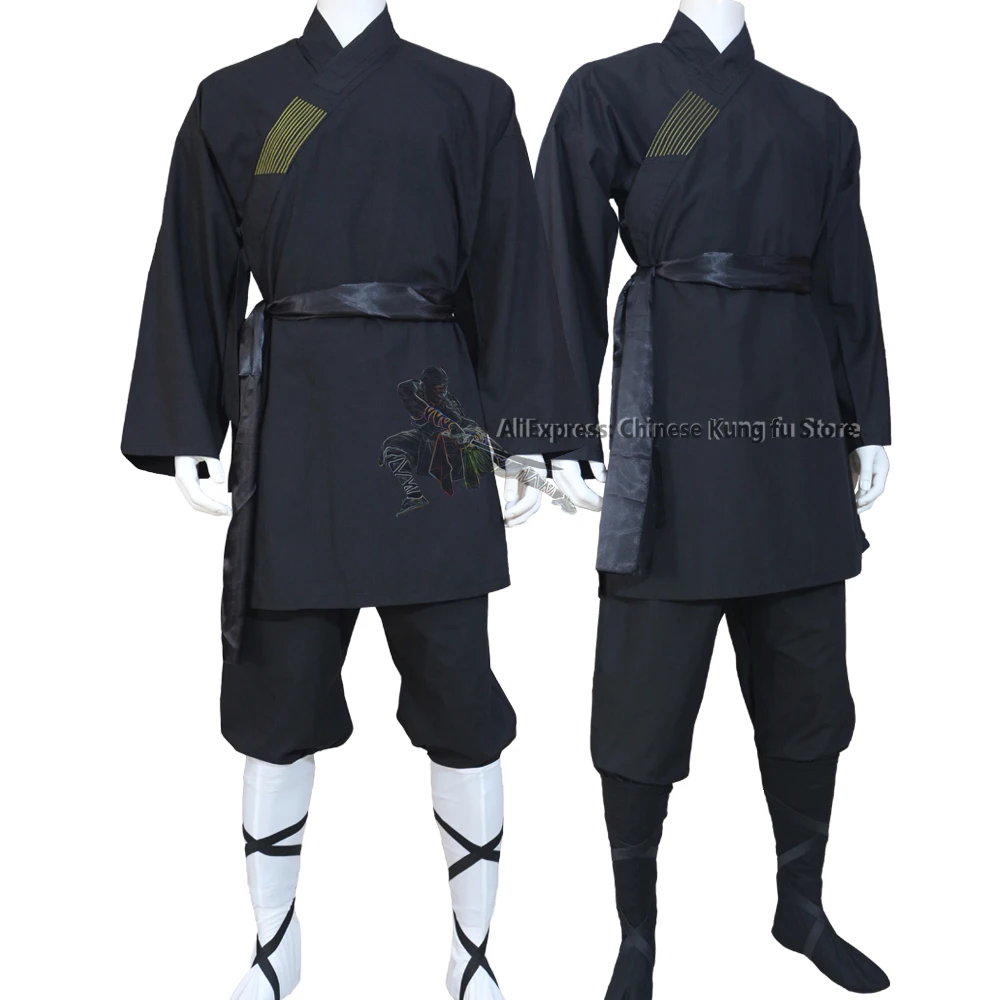 Black Cotton Shaolin Kung fu Suit Warrior Monk Martial arts Uniform Zen Meditation Robe Sets
Black Cotton Shaolin Kung fu Suit Warrior Monk Martial arts Uniform Zen Meditation Robe Sets