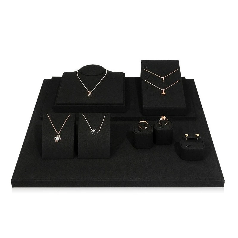 New Jewelry Display Prop Black Microfiber Jewelry Display rack Set Counter Necklace Ring Bracelet Ring Jewelry Display Stand
New Jewelry Display Prop Black Microfiber Jewelry Display rack Set Counter Necklace Ring Bracelet Ring Jewelry Display Stand