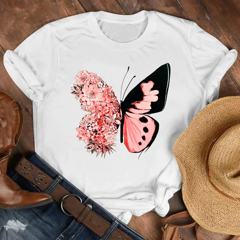 100% Cotton Women Lady Cartoon Butterfly Floral Elegant Fall Autumn Shirt Clothes Tee Womens Top Female Print T Graphic T-shirt
100% Cotton Women Lady Cartoon Butterfly Floral Elegant Fall Autumn Shirt Clothes Tee Womens Top Female Print T Graphic T-shirt