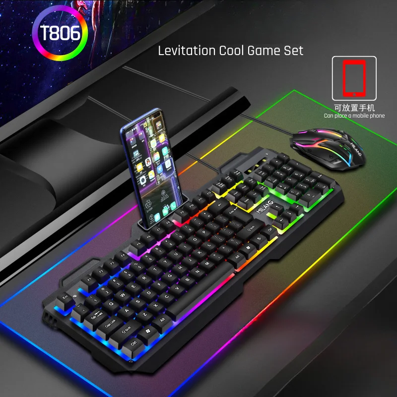 Metal Panel Mechanical Touch Keyboard Mouse Set with Phone Holder Laptop Office Wired USB Cool Lighting Effect Gaming Keyboards
Metal Panel Mechanical Touch Keyboard Mouse Set with Phone Holder Laptop Office Wired USB Cool Lighting Effect Gaming Keyboards