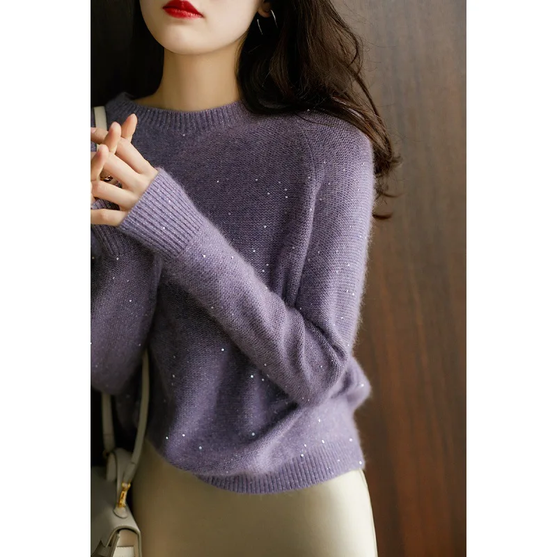 X8000 Knitting Purple Hollow Knitwear Top for Women Girls Warm Sweaters for Winter Sequins Soft Waxy Sweater Knitting Shirt
X8000 Knitting Purple Hollow Knitwear Top for Women Girls Warm Sweaters for Winter Sequins Soft Waxy Sweater Knitting Shirt