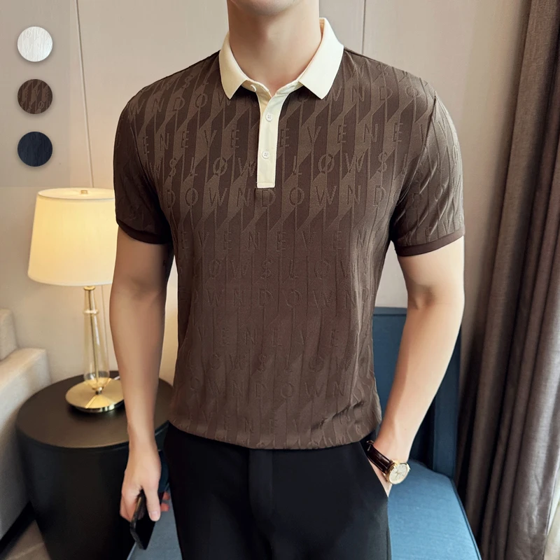 2024 Summer Jacquard Stitching Slim-Fit Short-Sleeved Polo Shirt for Men,Male Tops Tees Short Sleeve T Shirt
2024 Summer Jacquard Stitching Slim-Fit Short-Sleeved Polo Shirt for Men,Male Tops Tees Short Sleeve T Shirt