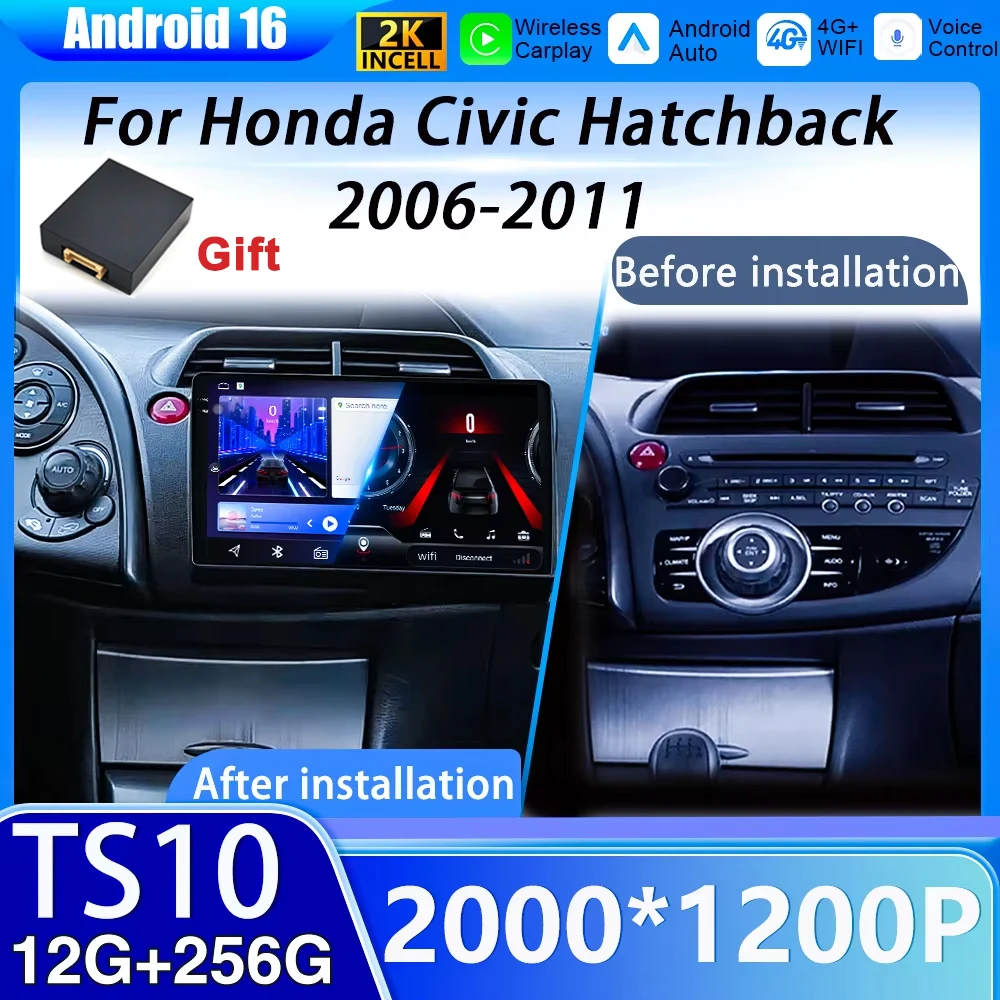 Android 16 For Honda Civic Hatchback 2006-2011 Wireless Carplay Car Multimedia Player 5G Wifi Navigation Bluetooth Touch Display
Android 16 For Honda Civic Hatchback 2006-2011 Wireless Carplay Car Multimedia Player 5G Wifi Navigation Bluetooth Touch Display