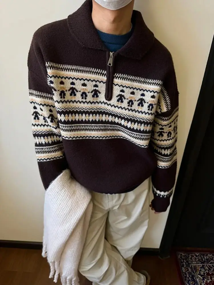 Ретро-свитер в американском стиле с полосками, свободный, уютный, уникальный, вязаный, для пар, осенне-зимний, для мужчин и женщин
Ретро-свитер в американском стиле с полосками, свободный, уютный, уникальный, вязаный, для пар, осенне-зимний, для мужчин и женщин