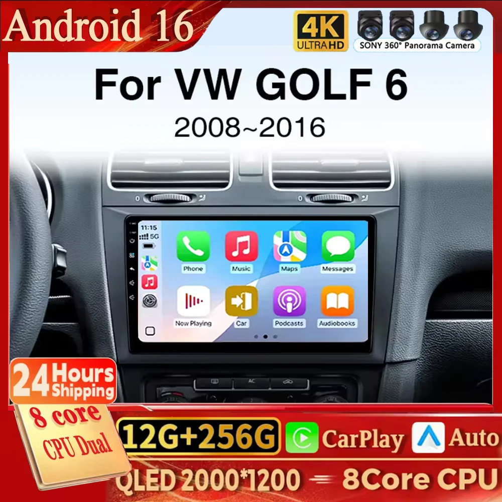 For Volkswagen VW Golf 6 MK6 GTI 2008-2016 Android 16 Carplay Car Radio Multimedia Video Player Navigation GPS Head Unit WIFI RD
For Volkswagen VW Golf 6 MK6 GTI 2008-2016 Android 16 Carplay Car Radio Multimedia Video Player Navigation GPS Head Unit WIFI RD