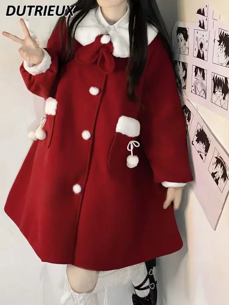 New Autumn and Winter Fleece Thickened Wool Jacket Christmas Red Japanese Style Versatile New Mid-length Coats for Women
New Autumn and Winter Fleece Thickened Wool Jacket Christmas Red Japanese Style Versatile New Mid-length Coats for Women
