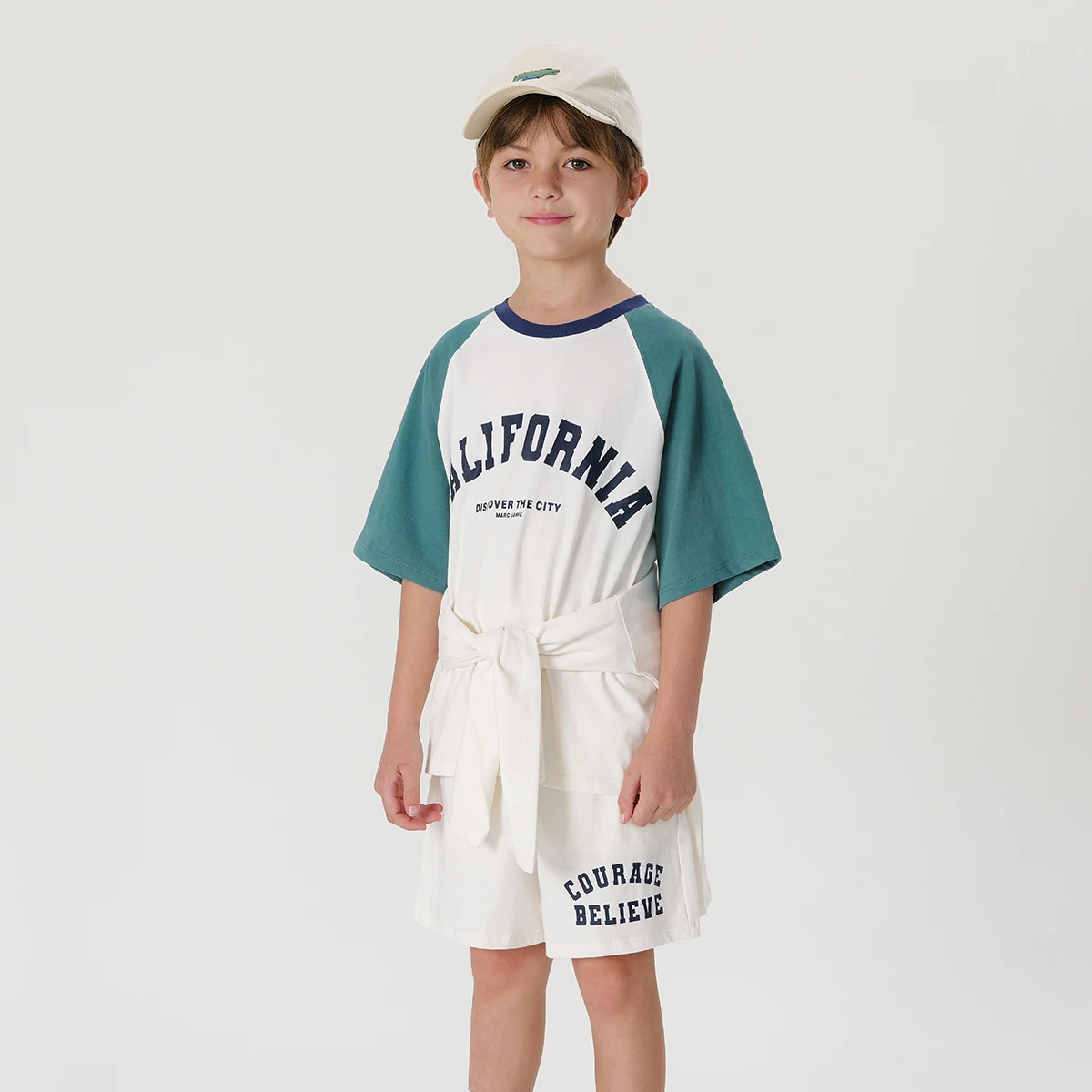 MARC&JANIE Boys Vibrant Campus Color Patched Letter Cotton Short Sleeve Set for Summer 240388
MARC&JANIE Boys Vibrant Campus Color Patched Letter Cotton Short Sleeve Set for Summer 240388