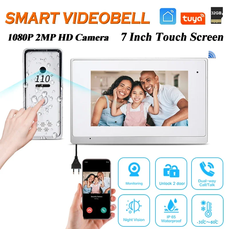 Cheap wall mounted 7 inch HD video intercom tuya smart electronic lock touch switch camera rain cover waterproof door bell
Cheap wall mounted 7 inch HD video intercom tuya smart electronic lock touch switch camera rain cover waterproof door bell