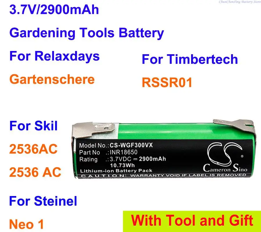 2900mAh Battery for For RELAXDAYS Gartenschere,For SKIL 2536 AC, 2536AC,For STEINEL Neo 1,For TIMBERTECH RSSR01
2900mAh Battery for For RELAXDAYS Gartenschere,For SKIL 2536 AC, 2536AC,For STEINEL Neo 1,For TIMBERTECH RSSR01