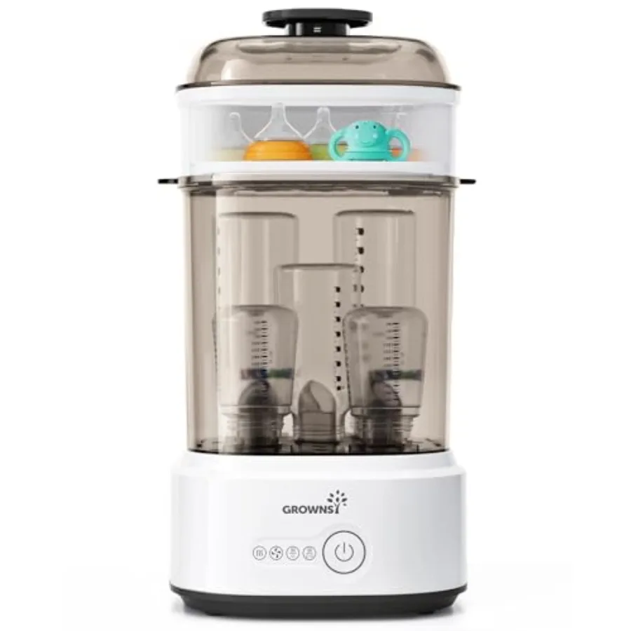Compact electric steam bottle sterilizer and dryer for baby bottles pacifiers pump parts stainless steel white 30-minute cycle
Compact electric steam bottle sterilizer and dryer for baby bottles pacifiers pump parts stainless steel white 30-minute cycle