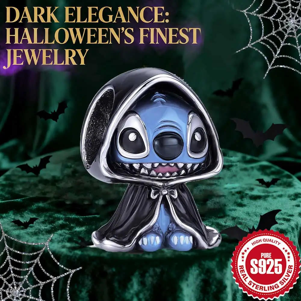 Серебряный Шарм 925 пробы Disney Stitch Death Форма Настраиваемые бусины для браслета Оригинальные женские ювелирные аксессуары подарки на Хэллоуин
Серебряный Шарм 925 пробы Disney Stitch Death Форма Настраиваемые бусины для браслета Оригинальные женские ювелирные аксессуары подарки на Хэллоуин