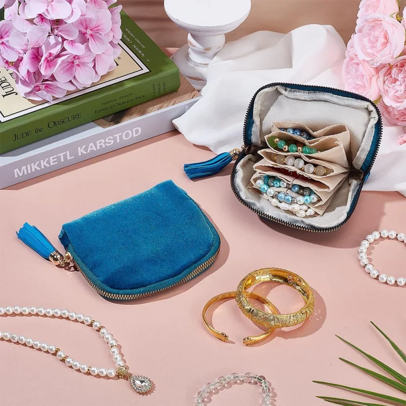 6 Layers Travel Jewelry Case, Velvet Pouch with Tassel Zipper, Portable Organizer for Rings Earrings Bracelets, Anti-Scratch
6 Layers Travel Jewelry Case, Velvet Pouch with Tassel Zipper, Portable Organizer for Rings Earrings Bracelets, Anti-Scratch