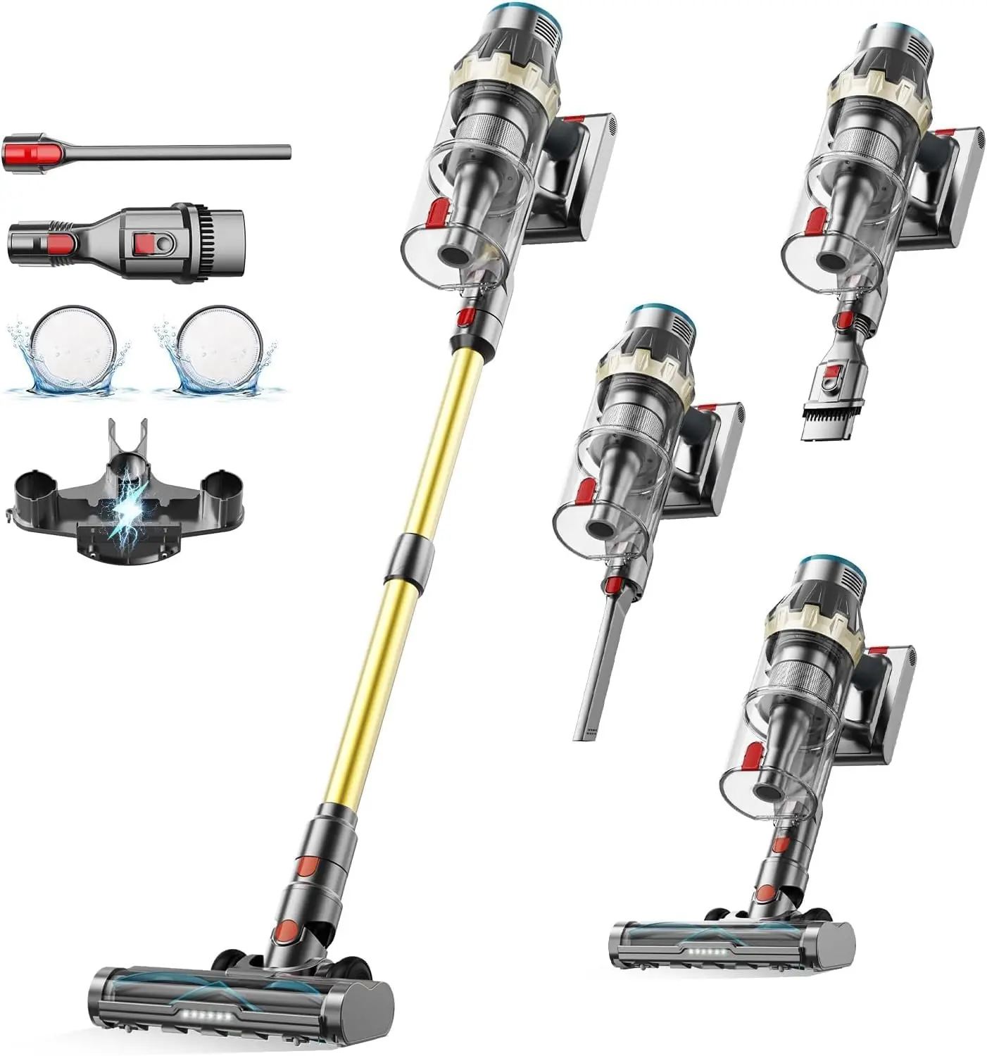 Cordless Vacuum Cleaner, 600W/50KPA/70Mins Lightweight Stick Vacuum with LED Touch Screen, Lightweight Self-Standing Vacuum
Cordless Vacuum Cleaner, 600W/50KPA/70Mins Lightweight Stick Vacuum with LED Touch Screen, Lightweight Self-Standing Vacuum