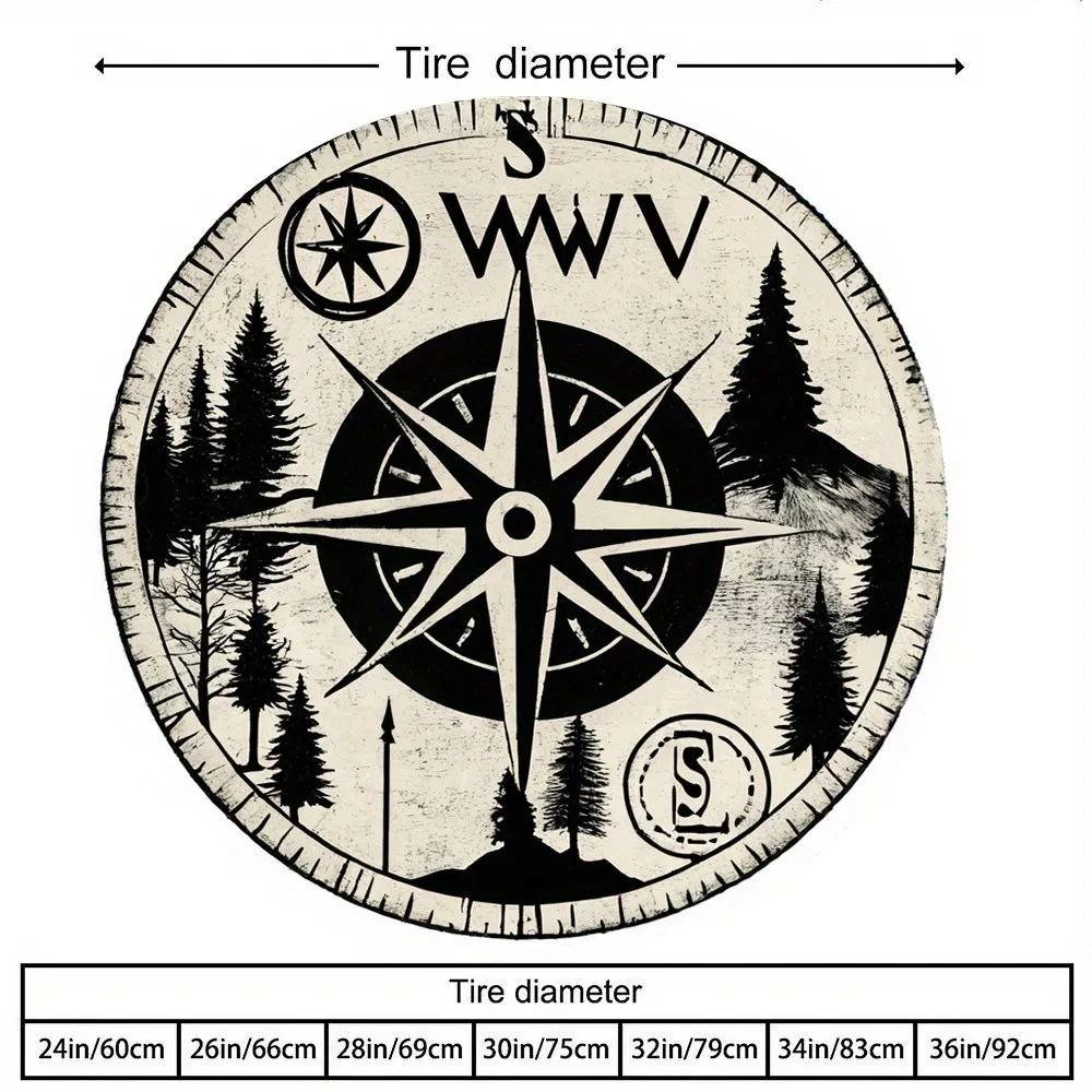 Compass Forest Tire Cover Vintage Adventure Style Polyester Spare Wheel Protector
Compass Forest Tire Cover Vintage Adventure Style Polyester Spare Wheel Protector