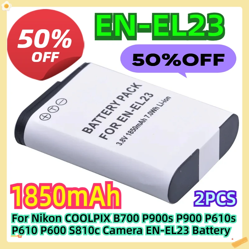 For Nikon COOLPIX B700 P900s P900 P610s P610 P600 S810c Camera EN-EL23 Battery 2pcs
For Nikon COOLPIX B700 P900s P900 P610s P610 P600 S810c Camera EN-EL23 Battery 2pcs