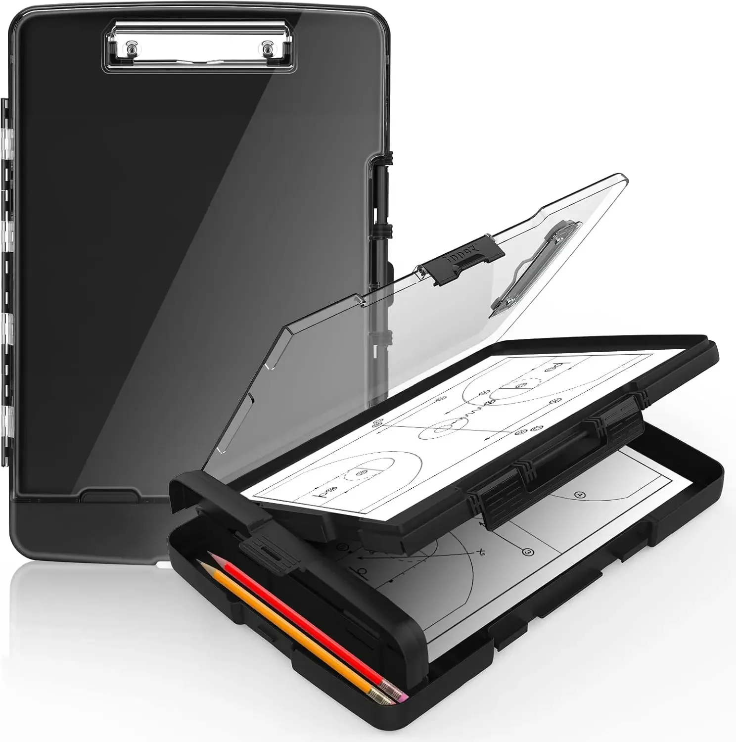 Original Clipboard with Storage & Pen Holder, Heavy Duty Clip Boards 8.5x11 with Dual Storage, Clearview Dry Erase Coach Clipboa
Original Clipboard with Storage & Pen Holder, Heavy Duty Clip Boards 8.5x11 with Dual Storage, Clearview Dry Erase Coach Clipboa
