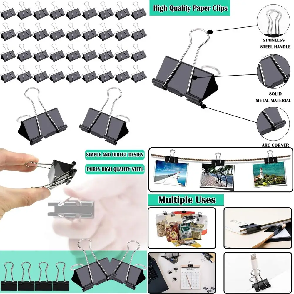 144 Pcs Binder Clips, 1-Inch Medium Paper Clamps for Document Clamp, File, Wide Metallic, Office School and Home Supplies(Black)
144 Pcs Binder Clips, 1-Inch Medium Paper Clamps for Document Clamp, File, Wide Metallic, Office School and Home Supplies(Black)