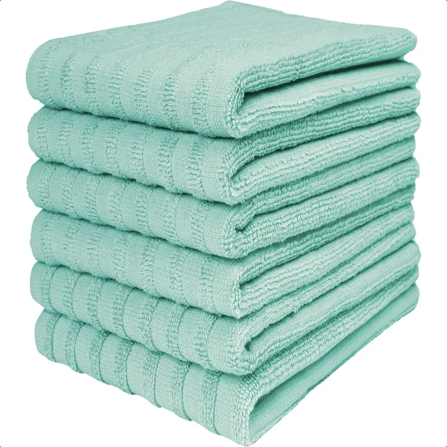 Кухонные полотенца премиум-класса, 20x 28, 6 шт., большие однотонные хлопковые полотенца для рук, 400 GSM, высоковпитывающие салфетки для мытья посуды с подвесной петлей Aqua
Кухонные полотенца премиум-класса, 20x 28, 6 шт., большие однотонные хлопковые полотенца для рук, 400 GSM, высоковпитывающие салфетки для мытья посуды с подвесной петлей Aqua
