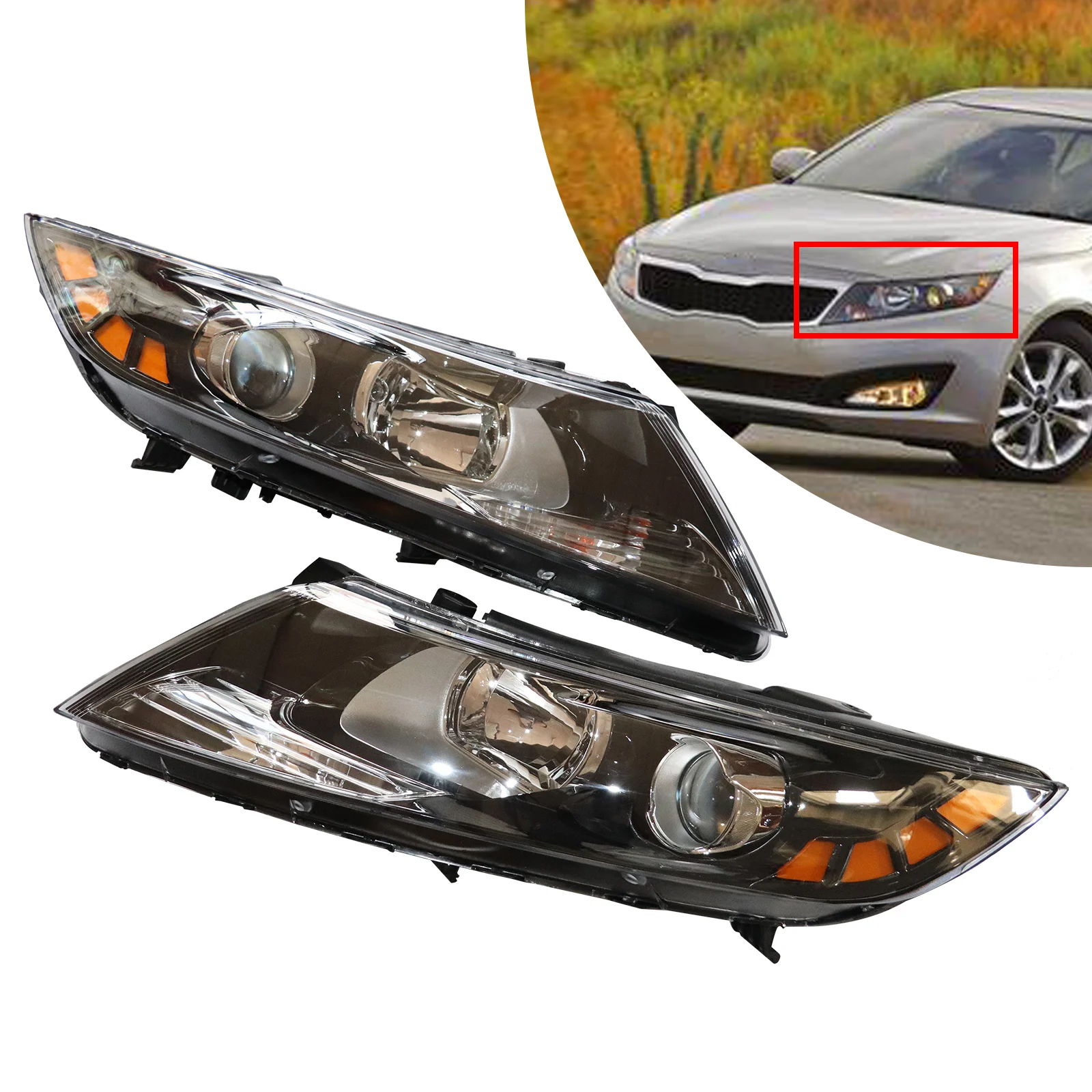 Left Right Side Headlight For 2011-2013 Kia Optima Car Front Headlight Headlamp Assembly 921012T121 Halogen Headlight Replacemet
Left Right Side Headlight For 2011-2013 Kia Optima Car Front Headlight Headlamp Assembly 921012T121 Halogen Headlight Replacemet