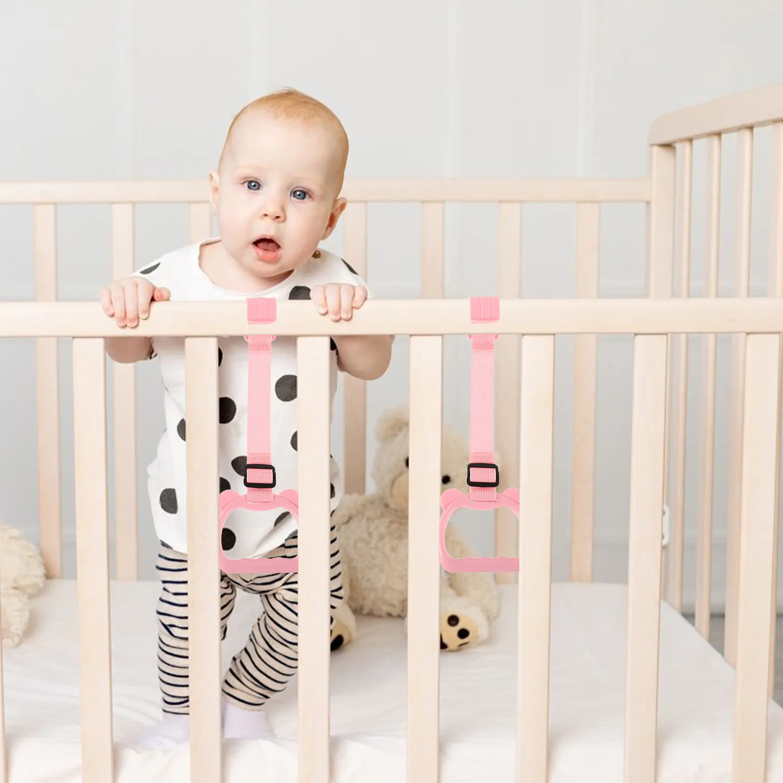 1Pair Baby Playpen Standing Rings Infant Pull Up Support Rings Nursery Bed Walking Training Assistance Toddler Exercise Gym
1Pair Baby Playpen Standing Rings Infant Pull Up Support Rings Nursery Bed Walking Training Assistance Toddler Exercise Gym