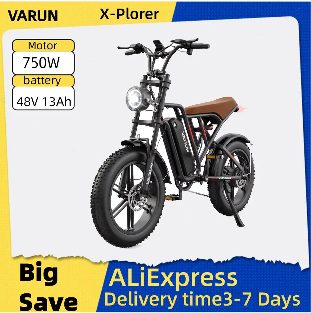 VARUN X-Plorer для взрослых, вездеходный двигатель E-Bicke, 250 Вт, 48 В, 13 Ач, аккумулятор, городской электрический велосипед, 20*4 дюйма, электрический велосипед с толстыми шинами
VARUN X-Plorer для взрослых, вездеходный двигатель E-Bicke, 250 Вт, 48 В, 13 Ач, аккумулятор, городской электрический велосипед, 20*4 дюйма, электрический велосипед с толстыми шинами