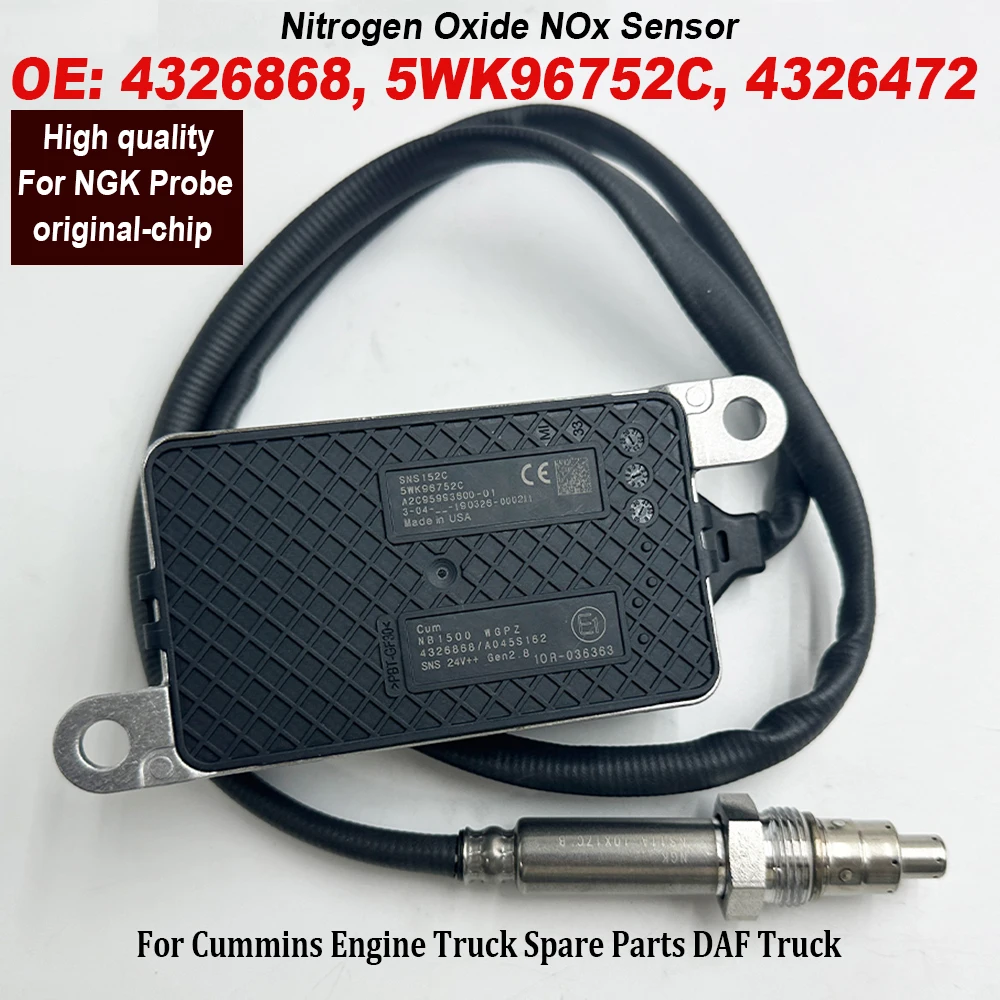 4326868 5WK96752C 4326472 For Cummins Engine Truck Spare Parts DAF Truck For NGK Probe Nitrogen Oxygen NOX Sensor
4326868 5WK96752C 4326472 For Cummins Engine Truck Spare Parts DAF Truck For NGK Probe Nitrogen Oxygen NOX Sensor