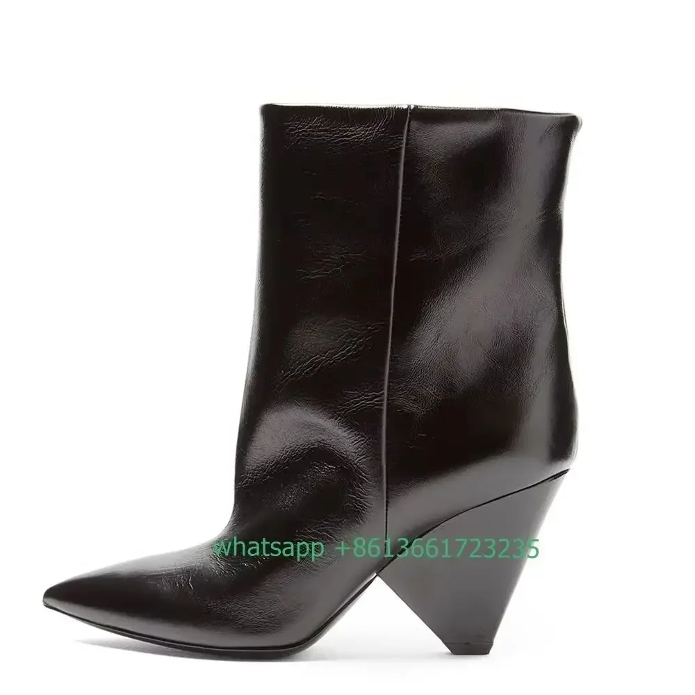 Black PU Mid Boots Spike Heels Pointed Toe Women Boots Slip On Loose Short Boots 2025 Spring Autumn Fashion Women Shoes Boots
Black PU Mid Boots Spike Heels Pointed Toe Women Boots Slip On Loose Short Boots 2025 Spring Autumn Fashion Women Shoes Boots