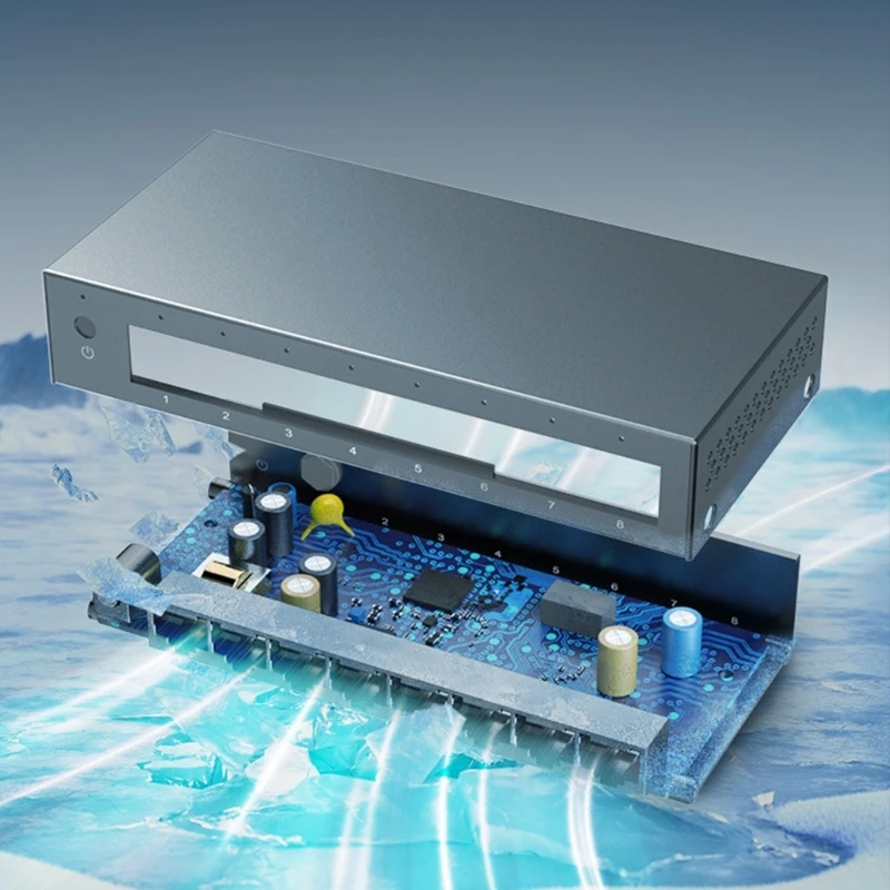 High Performances 8 Port Networking Switches Auto Sensings Metal Case Energy Efficient Silents Running H8WD
High Performances 8 Port Networking Switches Auto Sensings Metal Case Energy Efficient Silents Running H8WD