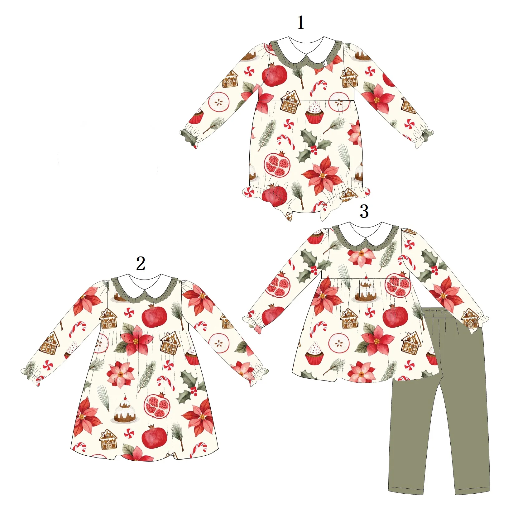 Wholesale Christmas Little Girl Clothes Girl Outfit Sets Girl Dress Newborn Bodysuit Apple Cake Print Milk Silk 
Wholesale Christmas Little Girl Clothes Girl Outfit Sets Girl Dress Newborn Bodysuit Apple Cake Print Milk Silk