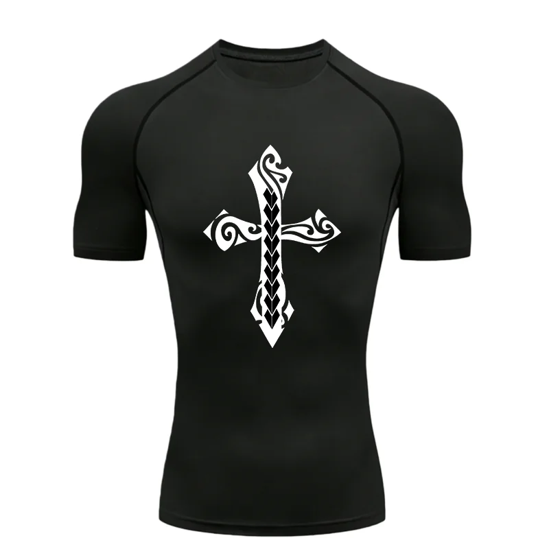 Cross Pattern Design 2026 Men's Sports T-shirt Training Fitness Compression Workout T-Shirt Short Sleeve Rashguard For Men
Cross Pattern Design 2026 Men's Sports T-shirt Training Fitness Compression Workout T-Shirt Short Sleeve Rashguard For Men
