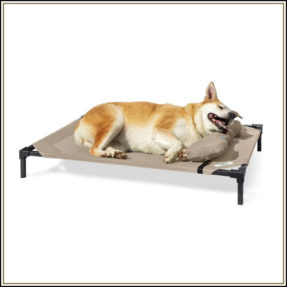 Elevated Dog Bed with HeatShield Fabric – Advanced Cooling Raised Cot for Medium & Large Breeds, Easy-Clean, Low-to-Ground Access, Bonus Bolster Pillow, Great Sandy Beige
Elevated Dog Bed with HeatShield Fabric – Advanced Cooling Raised Cot for Medium & Large Breeds, Easy-Clean, Low-to-Ground Access, Bonus Bolster Pillow, Great Sandy Beige